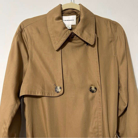 CLUB MONACO Everywear Trench Coat Beige Sz S - Picture 3 of 14
